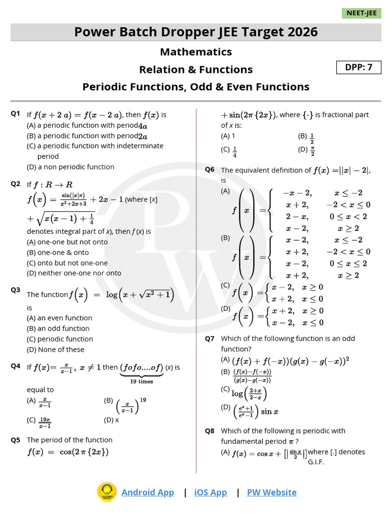 Relations & Functions Lec. 08_1753291480882 | PDF | Arithmetic ...