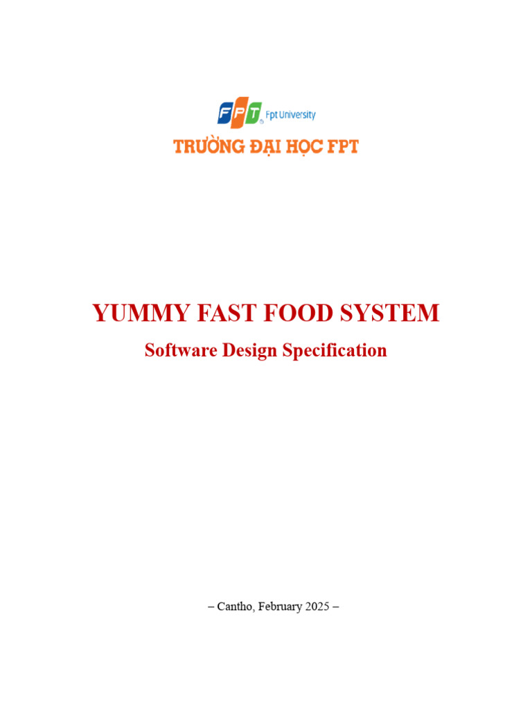 Yummy Fast Food System Specification | PDF | Databases | Computing