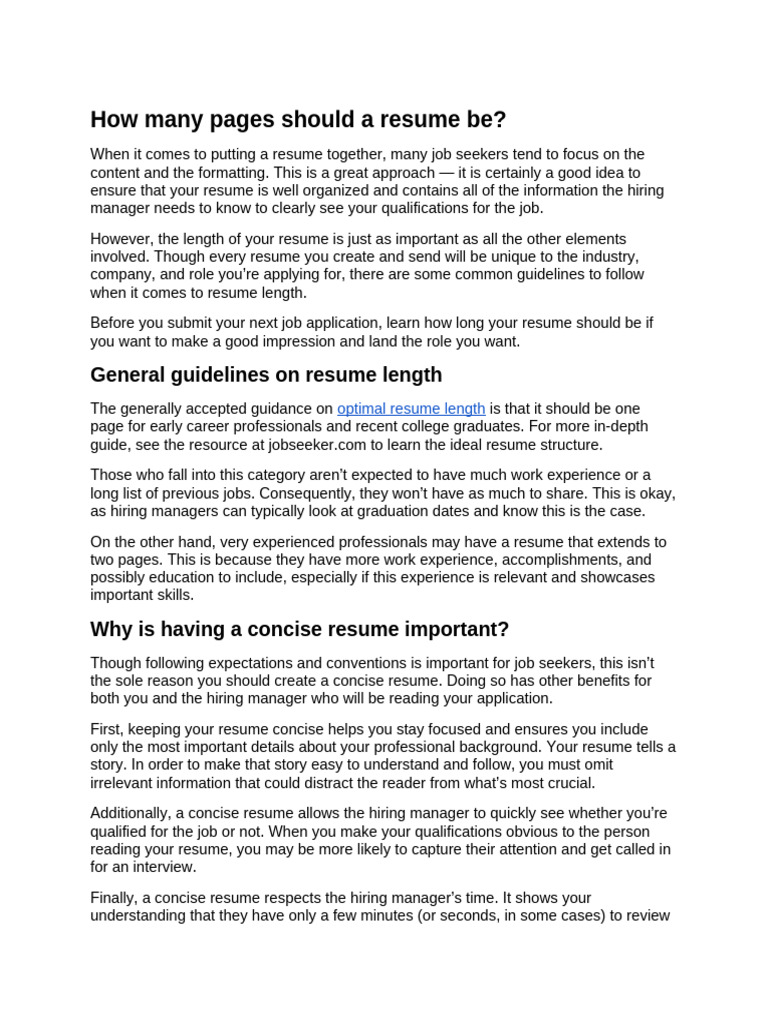 Guest Post - How Many Pages Should A Resume Be | PDF | Résumé | Cognition