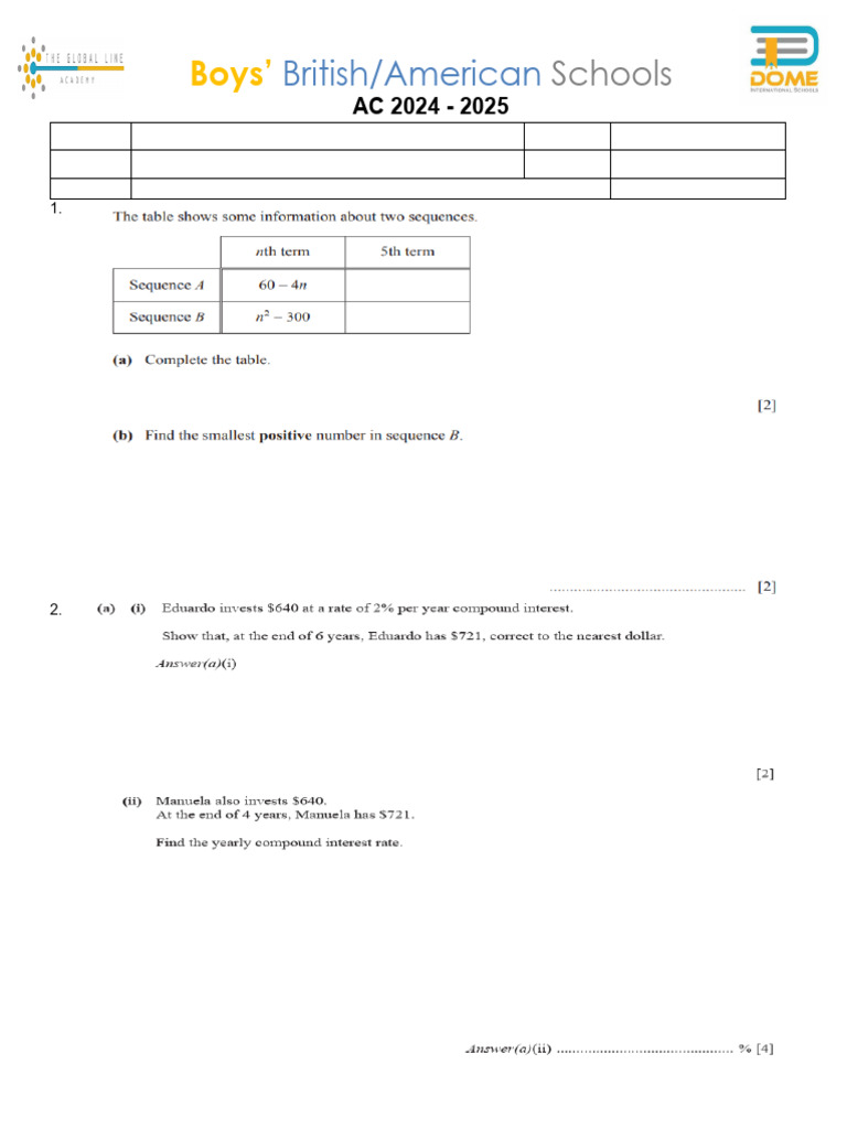 Class Test 3 | PDF