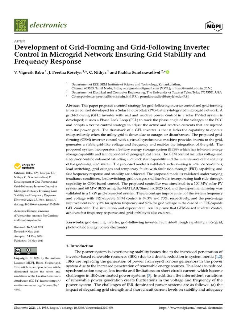 Inverter Control for Microgrid Stability | PDF | Power Inverter ...