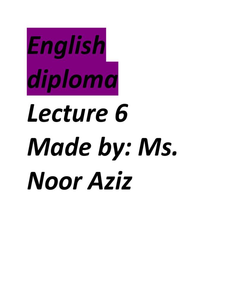 Lecture 6 | PDF