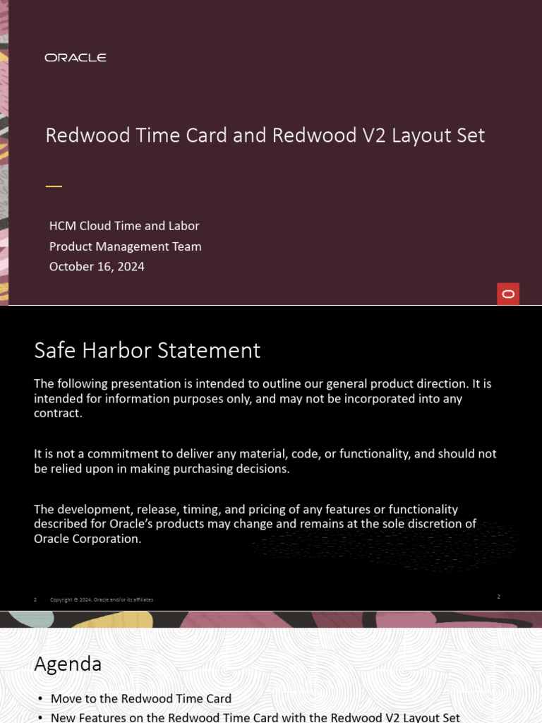 Redwood Time Card V2 Layout Overview | PDF | Oracle Corporation ...