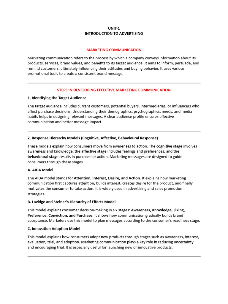 Marketing Communication in Advertising | PDF | Marketing Communications ...