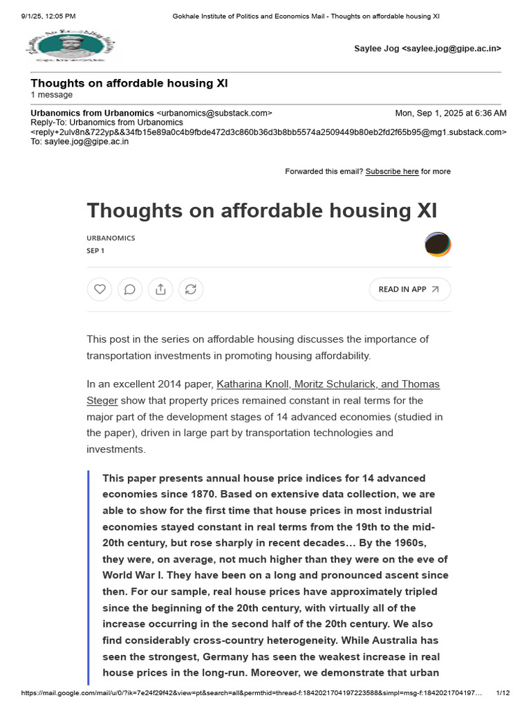 Transportation's Role in Housing Affordability | PDF | Affordable ...
