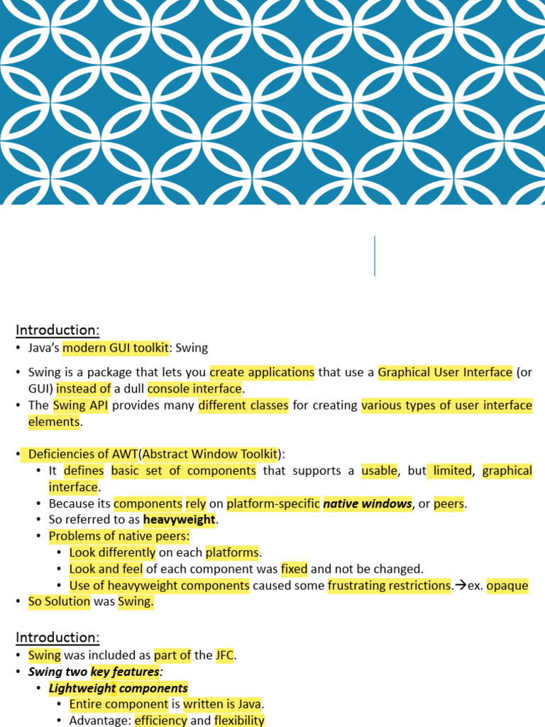 Java Swing GUI Fundamentals Explained | PDF | Class (Computer ...