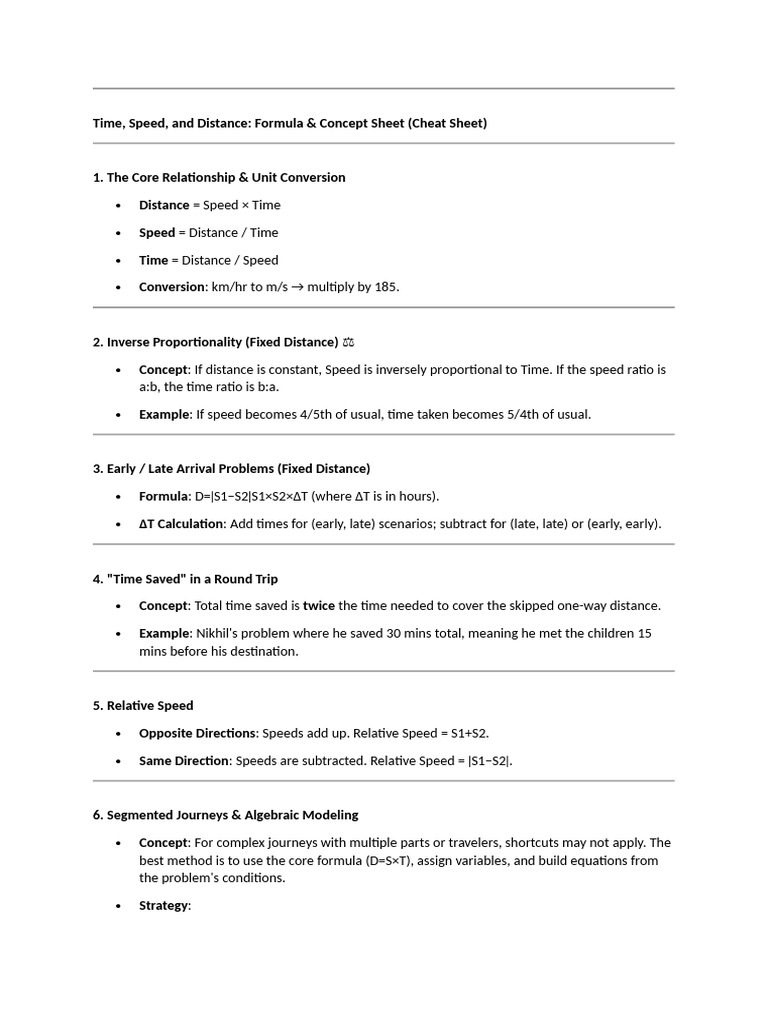 TSD Cheat Sheet | PDF