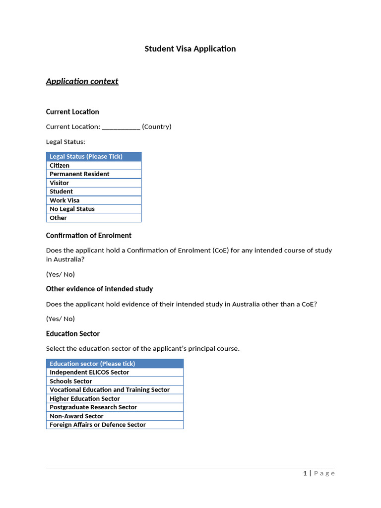Student Visa Application Form Guide | PDF | Identity Document | Travel Visa