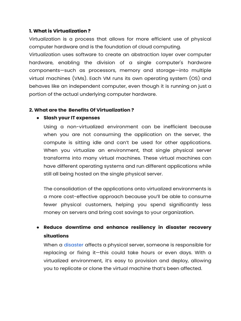 1. Virtualization | PDF | Virtual Machine | Virtualization
