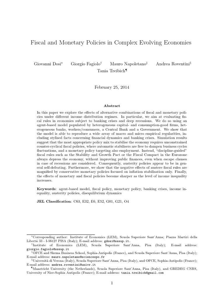 Fiscal and Monetary Policy Dynamics | PDF | Fiscal Policy | Macroeconomics