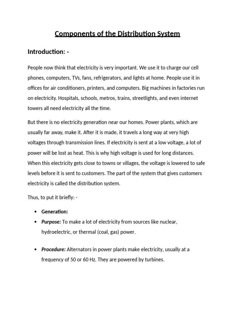 Components of the Distribution System | PDF | Electric Power ...
