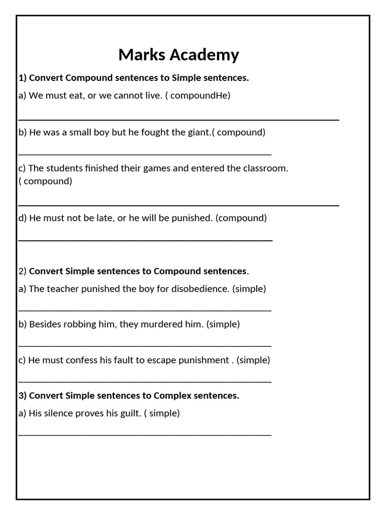 Sentence Conversion Exercises Guide | PDF | Chess | Chess Theory