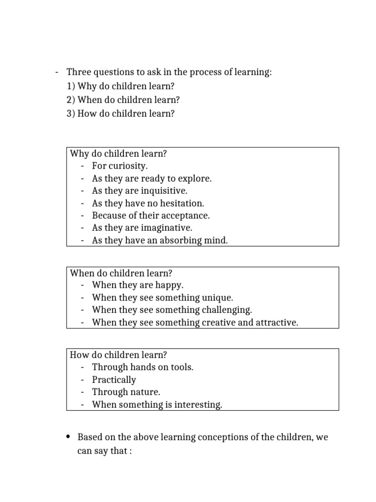 Three Questions to Ask in the Process of Learning | PDF | Attention ...