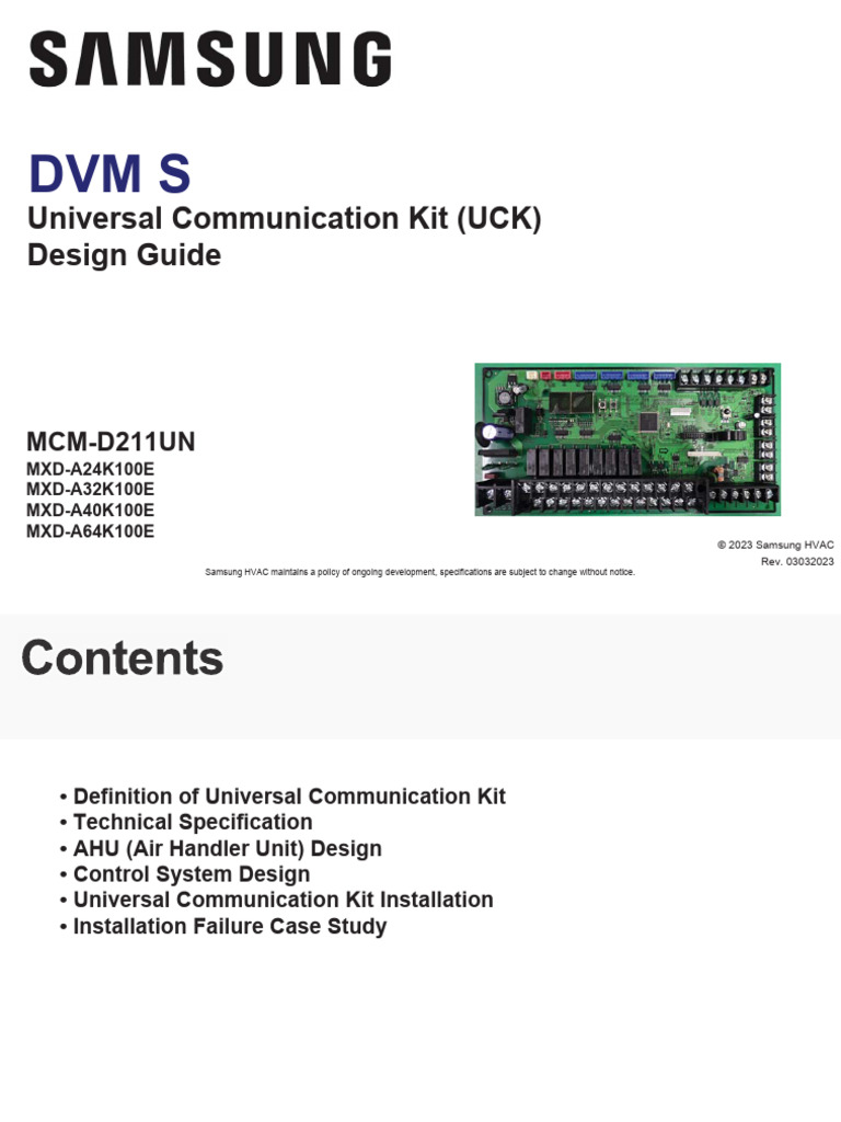 DVM+S+Universal+Communication+Kit UCK Design 03032023 | PDF