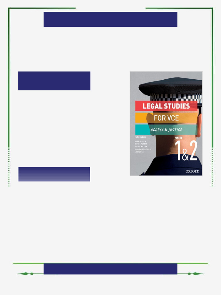 Legal Studies For VCE, Access and Justice 14th Edition Lisa Filippin Ebook  Licensed Digital Version | PDF | Crimes | Crime & Violence
