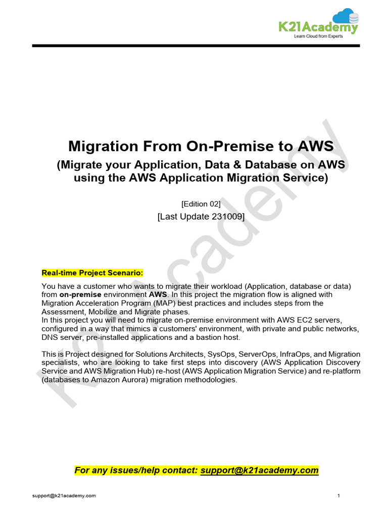 Migration+From+on Premise+to+AWS+(Application+&+Database+&+Data ...