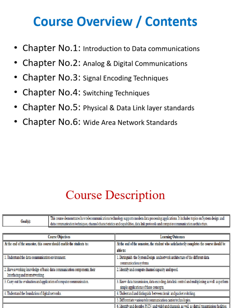 Data Communications Course Overview | PDF | Computer Network ...