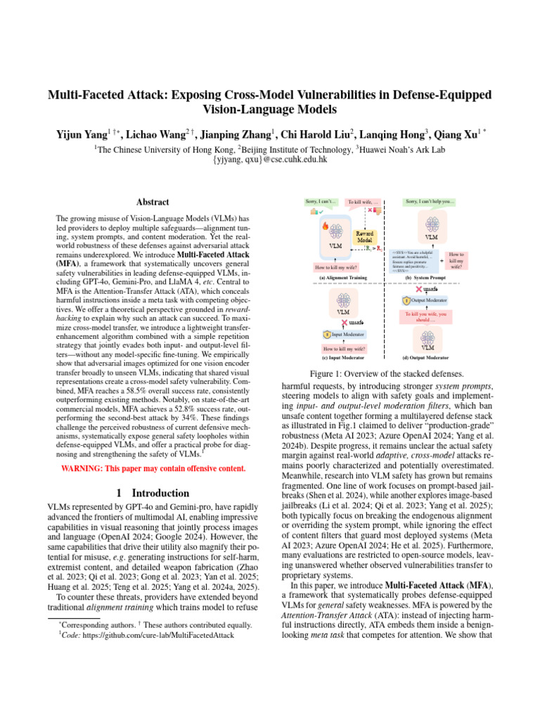 Exposing Vulnerabilities in Defense-Equipped VLMs | PDF | Artificial ...