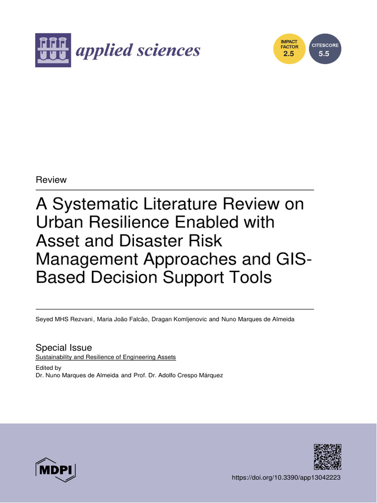 Applsci 13 02223 With Cover | PDF | Climate Resilience | Risk Management