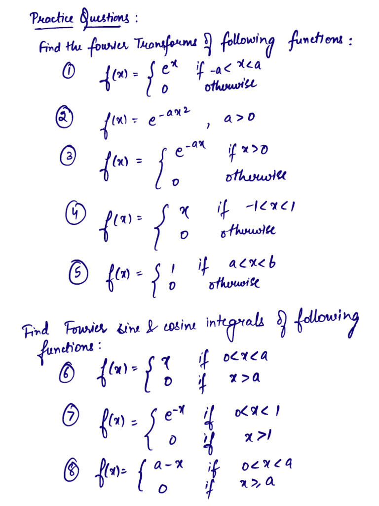 Fourier Practice Questions | PDF