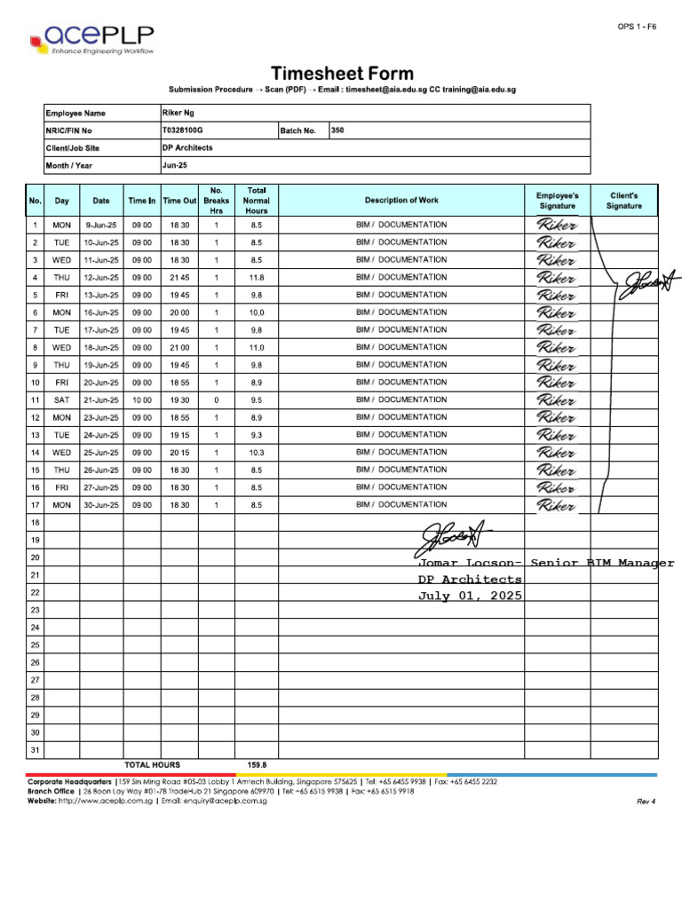Riker Ng-Timesheet_2025 06 30_Signed | PDF