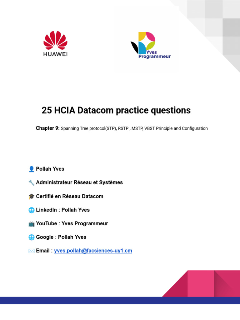 HCIA Datacom STP Practice Questions | PDF | Networks | Network Architecture
