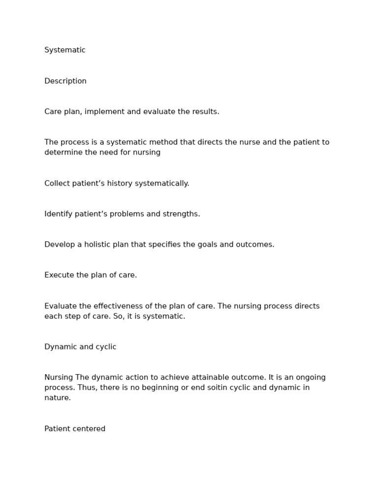 Nursing Process: Systematic Care Planning | PDF | Nursing | Health Sciences