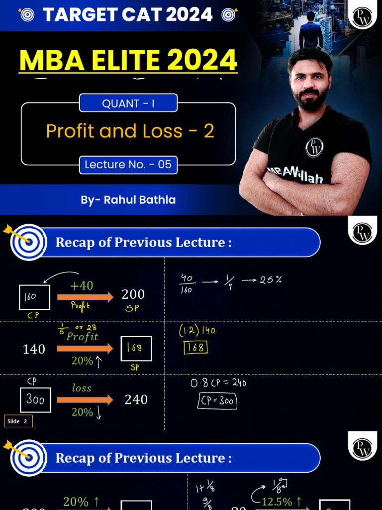 Arithmetic 05 _ Class Notes __ MBA Elite 2024 | PDF | Prices ...