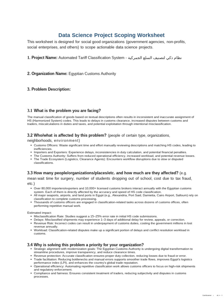 Data Science Project for Customs Automation | PDF | Artificial ...
