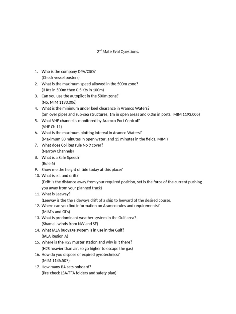 Essential Mate Evaluation Questions | PDF