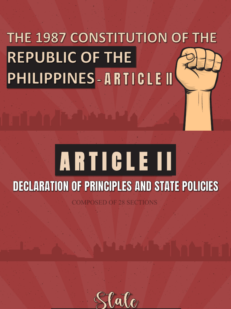 1987 Philippine Constitution: Article II Overview | PDF | International ...