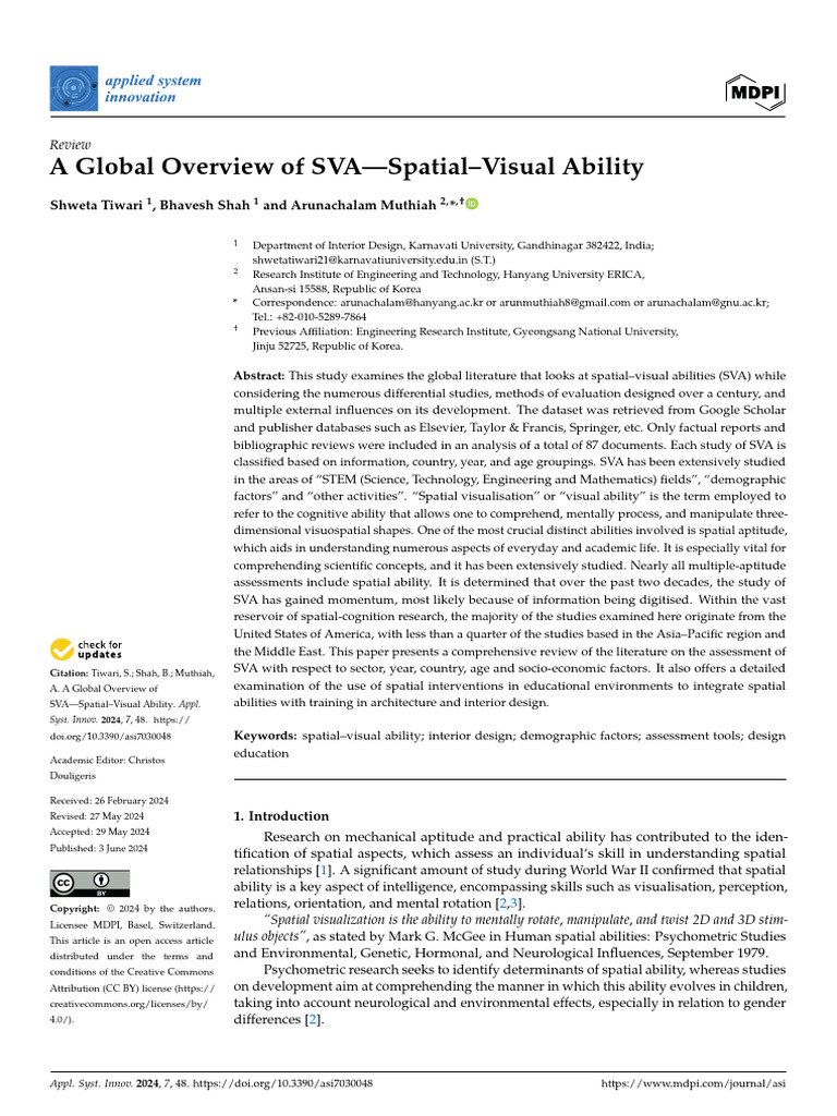 A Global Overview of SVA Spatial Visual Ability | PDF | Visualization ...