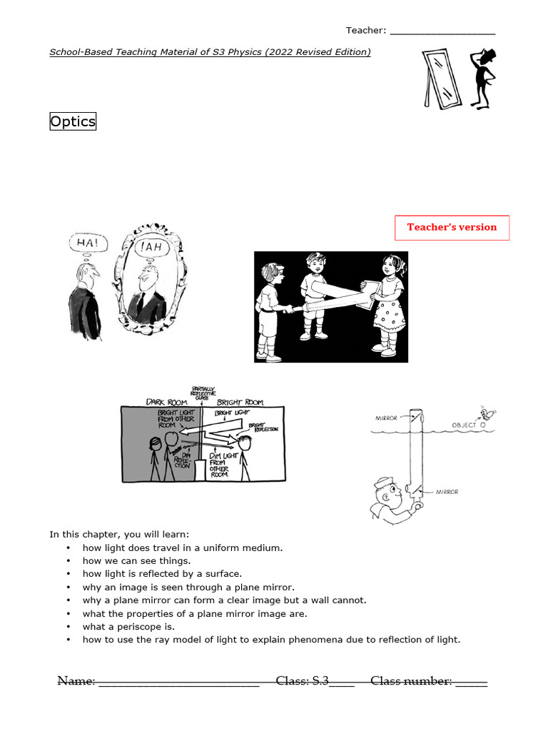 01_Reflection of Light_Tvcbjscbcdkusbclicsbsoidb | PDF | Reflection ...