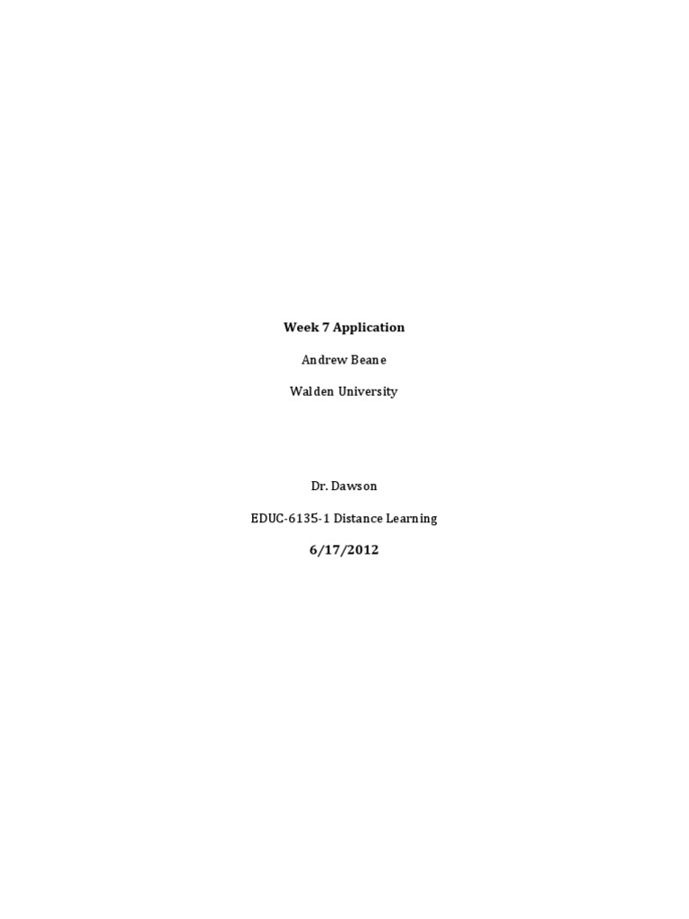 WK 7 Application | PDF | Simulation | Teaching