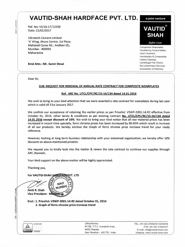Doc No.13350 - Request for Renewal of Annual Rate Contract for ...