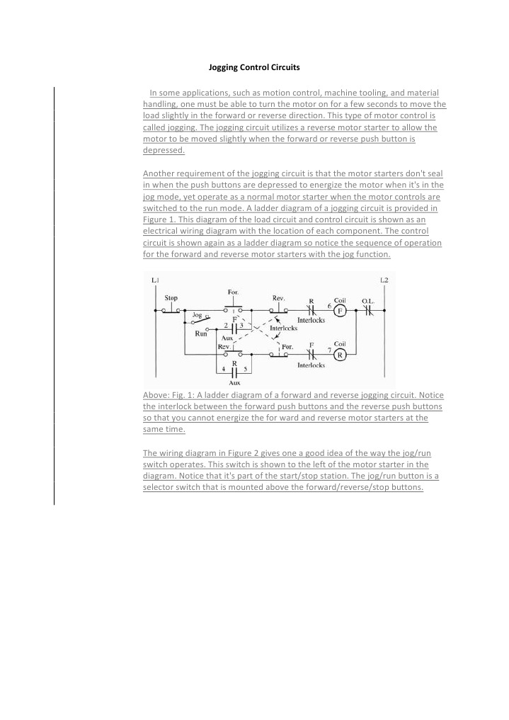 Jog Circuits – Basic Motor Control