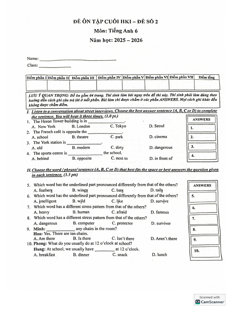 Fp6 Hk1 Lý Tự Trọng Gò Vấp | PDF