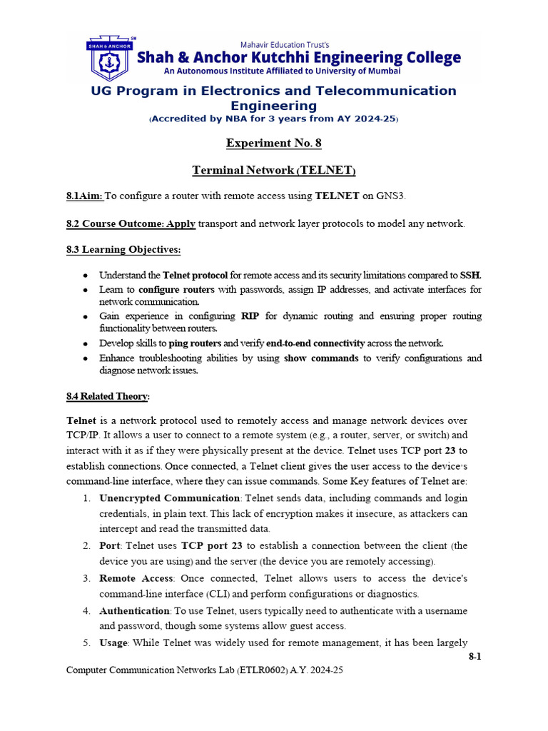 CCN EXP 8 HARSH | PDF | Computer Network | Secure Shell