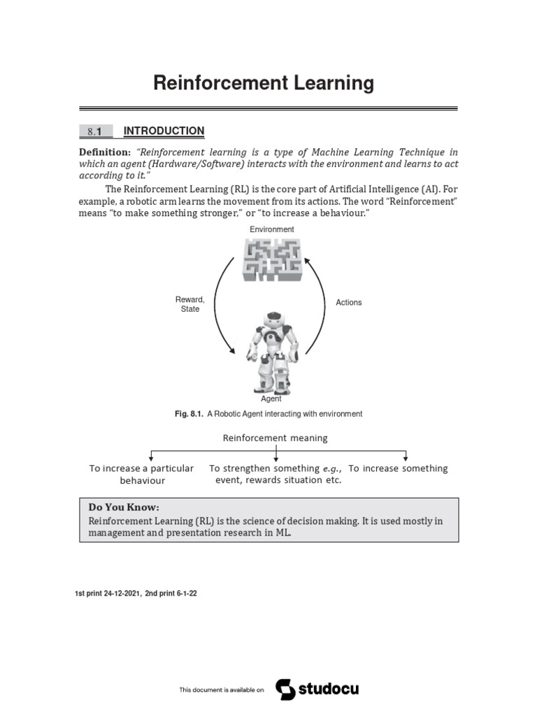 Understanding Reinforcement Learning Concepts | PDF | Statistical ...