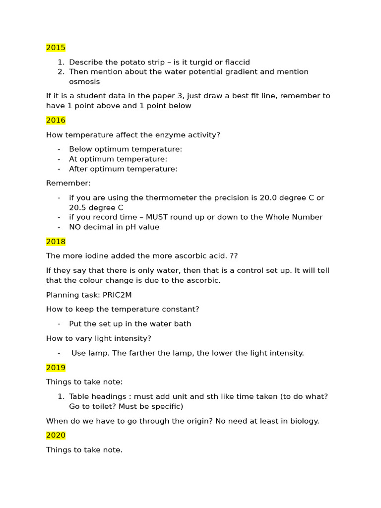 10 Years Worth of Bio Practicals (AutoRecovered) | PDF