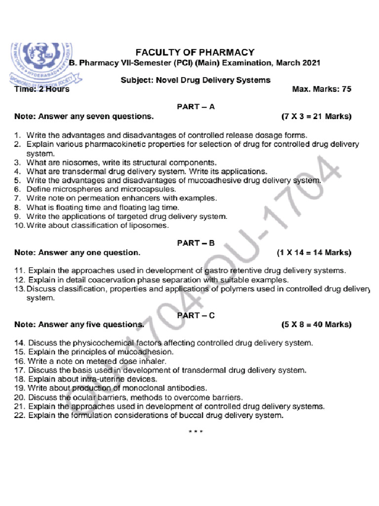 NDDD Question Paper 7sem | PDF