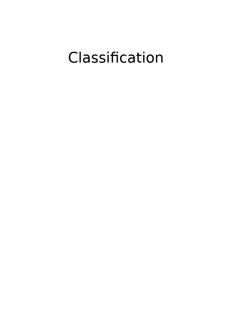 Classification | PDF