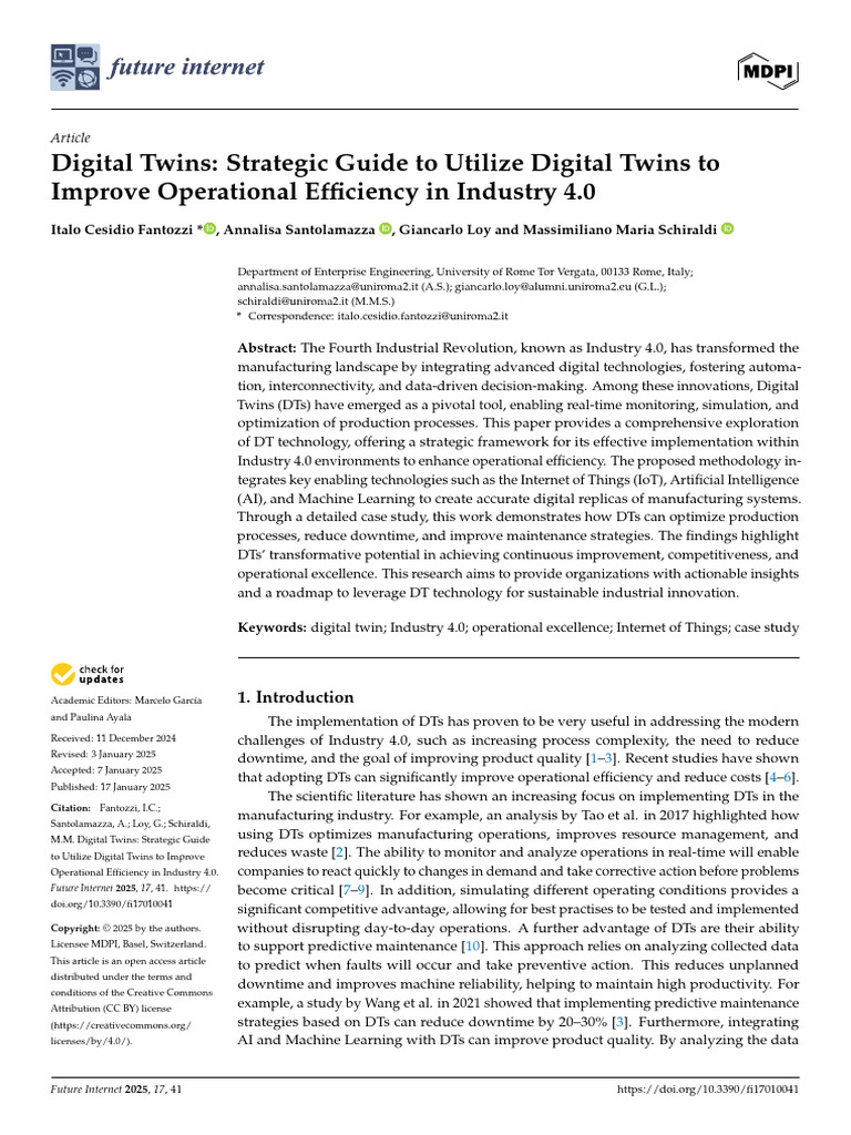 Digital Twins for Operational Efficiency | PDF | Simulation | Internet ...