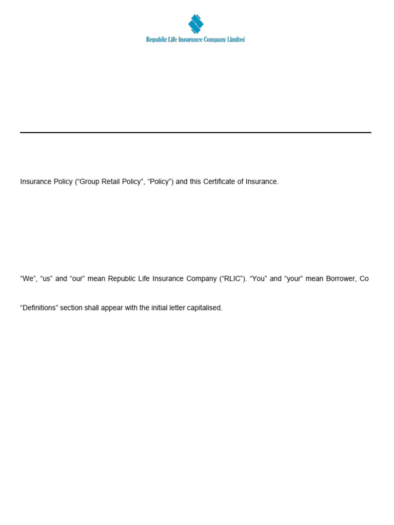Retail Loan Insurance Certificate Guide | PDF | Insurance | Loans