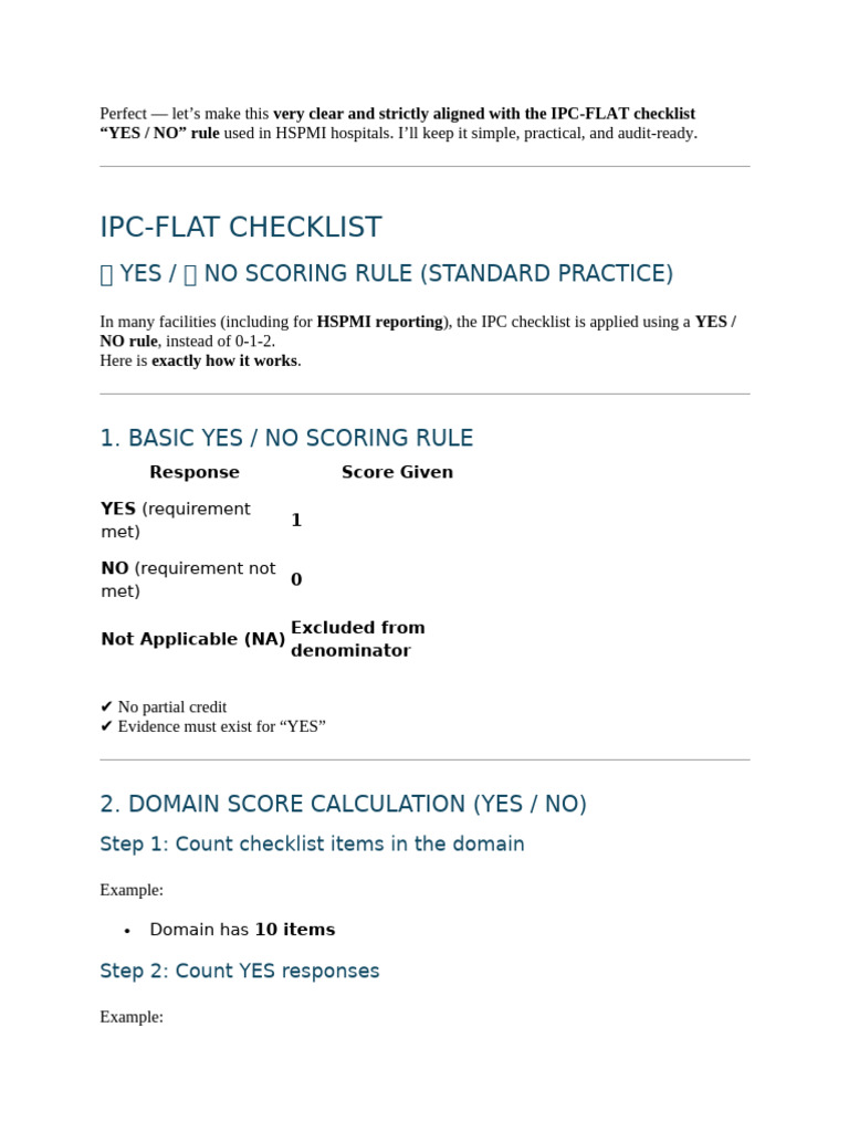 IPC-FLAT Checklist Scoring Guide | PDF