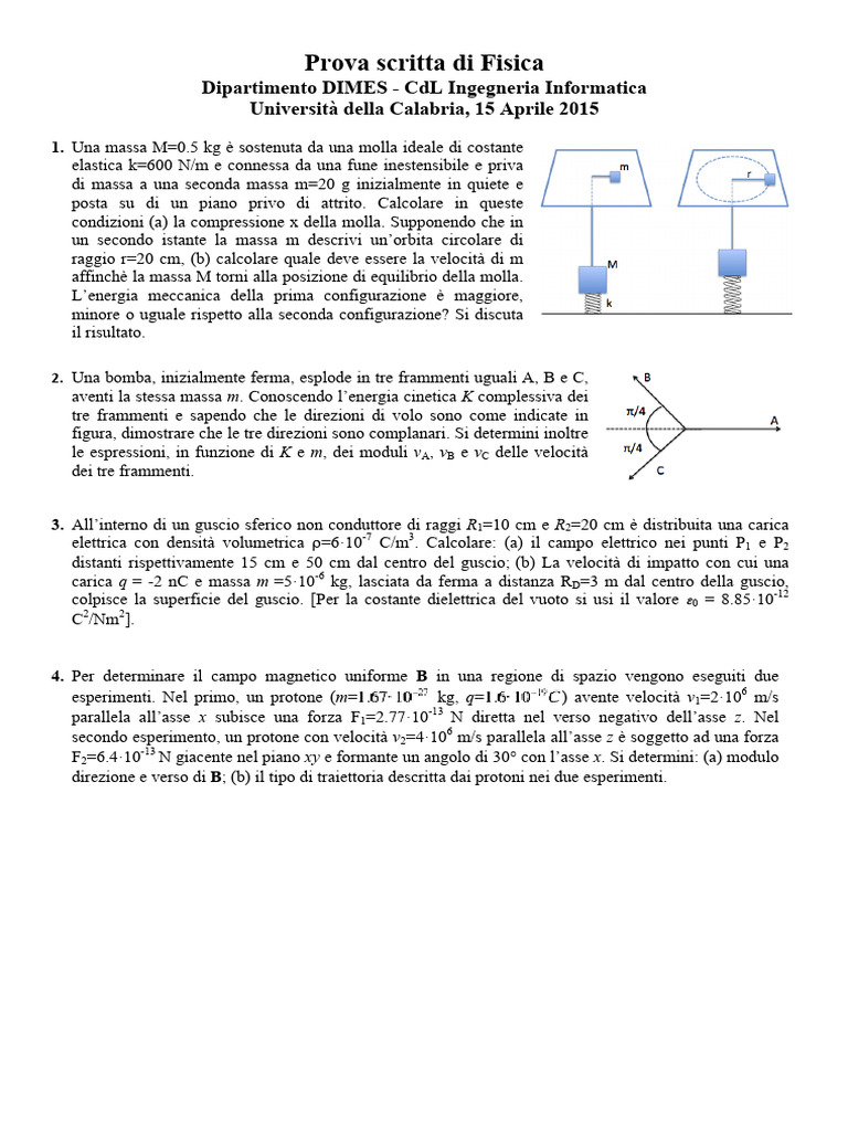 Prova Scritta 15-04-2015 | PDF