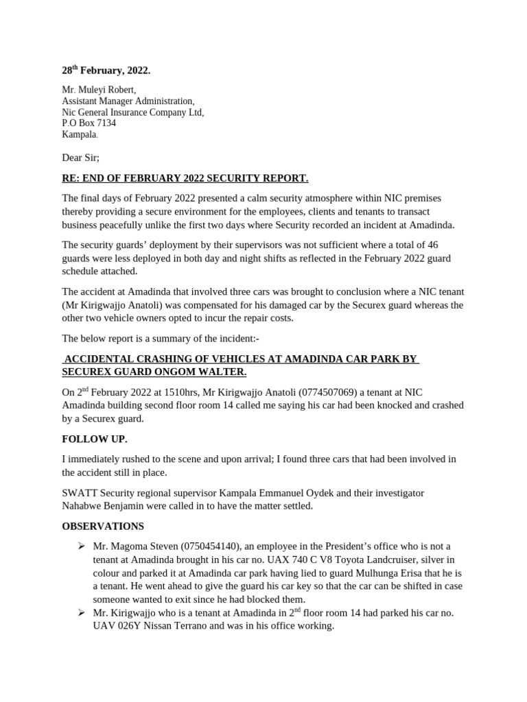 February 2022 NIC Security Report | PDF | Car | Vehicles