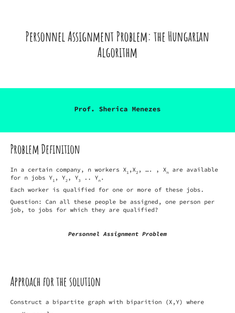 Hungarian Algorithm for Job Assignment | PDF | Mathematical Concepts ...