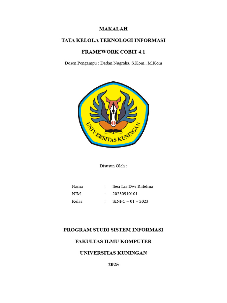 Penerapan COBIT 4.1 dalam TI di PT. XYZ | PDF