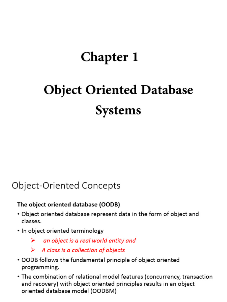 Understanding Object-Oriented Databases | PDF | Inheritance (Object ...